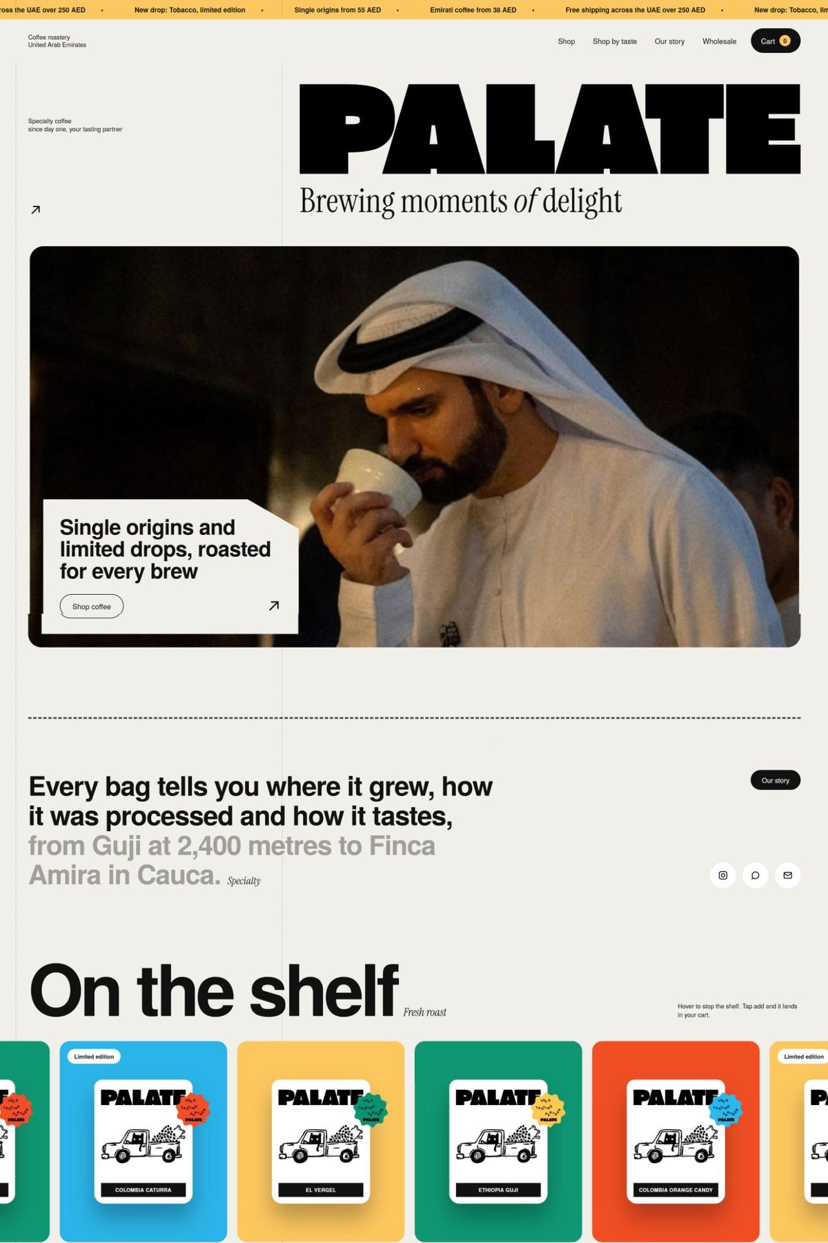 Preview of the upcoming Palate website
